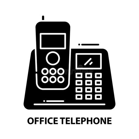 Office Telephone Icon Black Vector Sign With Editable Strokes Concept