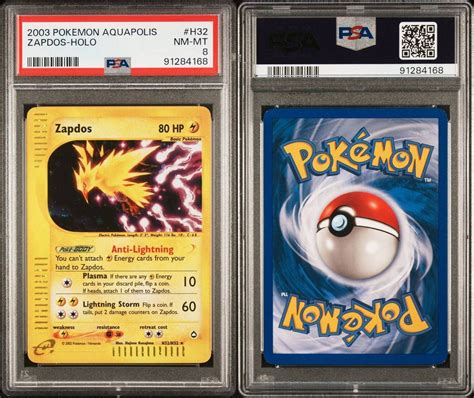 Zapdos PSA 8 Aquapolis English H32 H32 Graded Holo WotC EBay