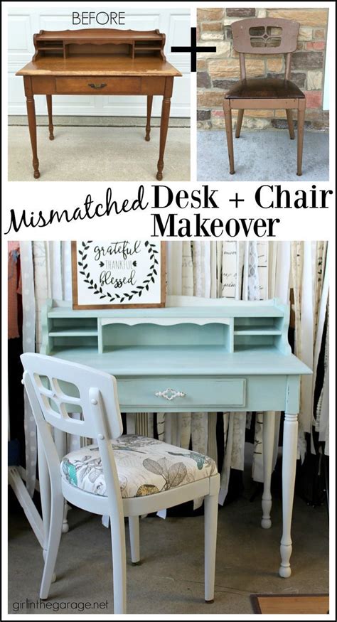 Mismatched Chair And Desk Makeover Girl In The Garage In 2020 Diy