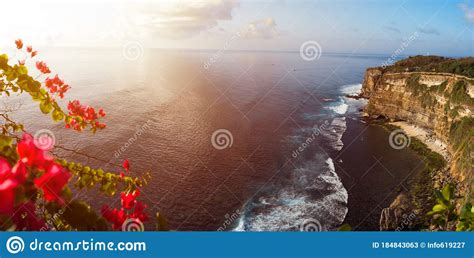 High Cliff On Tropical Beach In Bali Indonesia Stock Image Image Of