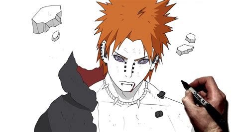 How To Draw Pain Step By Step Naruto Youtube