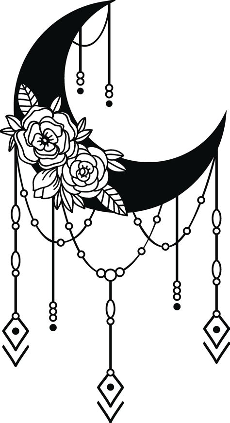 Flower Moon Svg Elestial Svg Crescent Moon Svg 1171506 Svgs Design