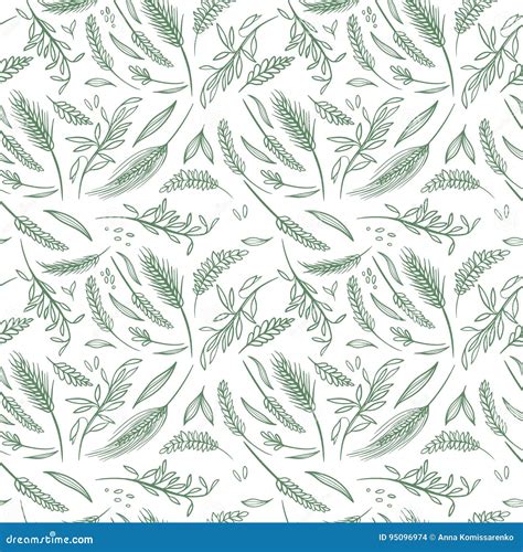 Vector Agriculture Seamless Pattern Stock Vector Illustration Of