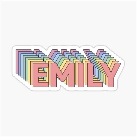 Emily Name Personalized Retro Sticker For Sale By Allysmar Redbubble