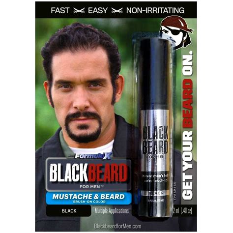 Blackbeard For Men Formula X Instant Mustache Eyebrow And Sideburns Color Fast Easy Mens