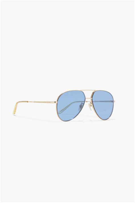 Gucci Aviator Style Gold Tone Sunglasses The Outnet