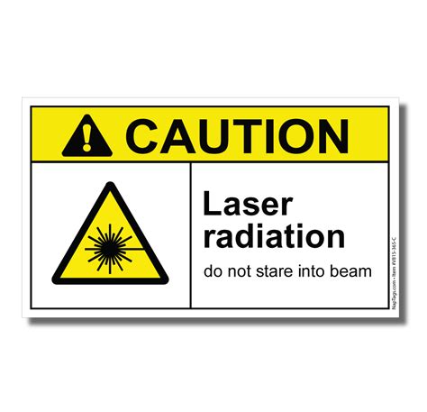 Caution Label Laser Radiation Vinyl Uv Laminated Naptags