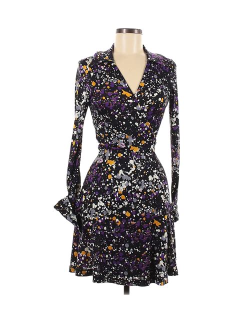 Diane Von Furstenberg Women Black Casual Dress EBay