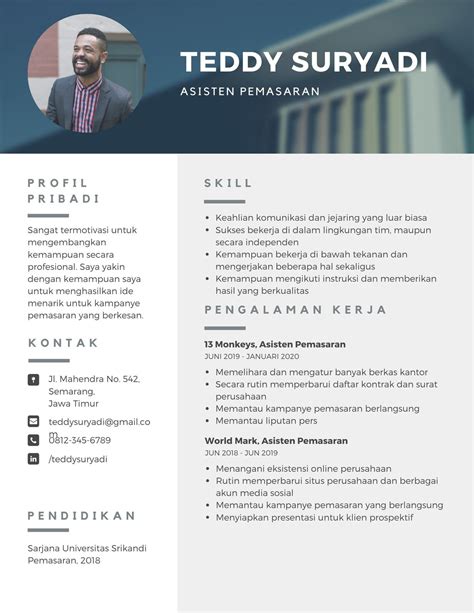 Kreatif Contoh Biodata Diri Yang Menarik Download Template Cv Kreatif