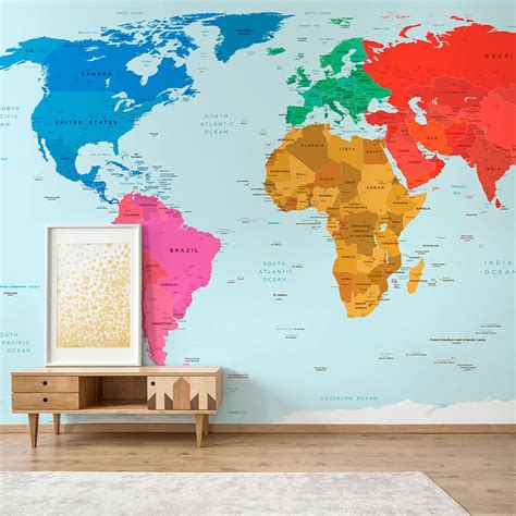 Earth Tone World Map Maps Room World Map Mural Map Wall Mural Map The Best Porn Website