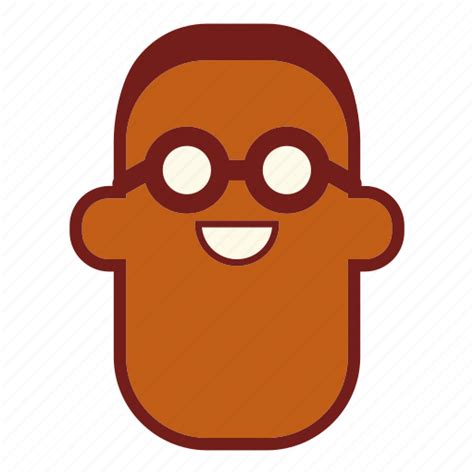 Avatar Black Man Emoji Face Glasses Man Profile Icon