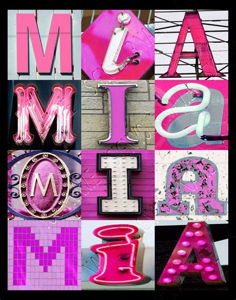 Personalized Poster Featuring Mia Pink In Photos Of Alphabet Sign