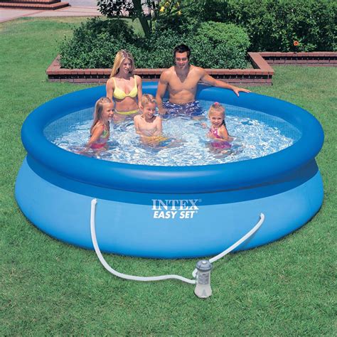 Intex 10 Ft Round 30 In Deep Easy Set Swimming Pool With