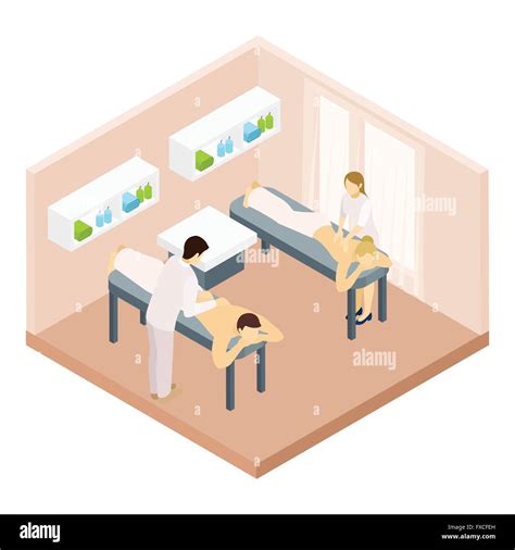 massage room isometric illustration stock vector image and art alamy