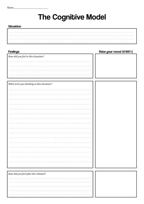 Worksheets For Cognitive Behavioral Therapy