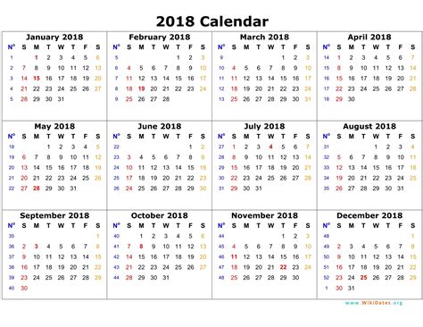 2018 Calendar One Page Templates Free Printable Riset