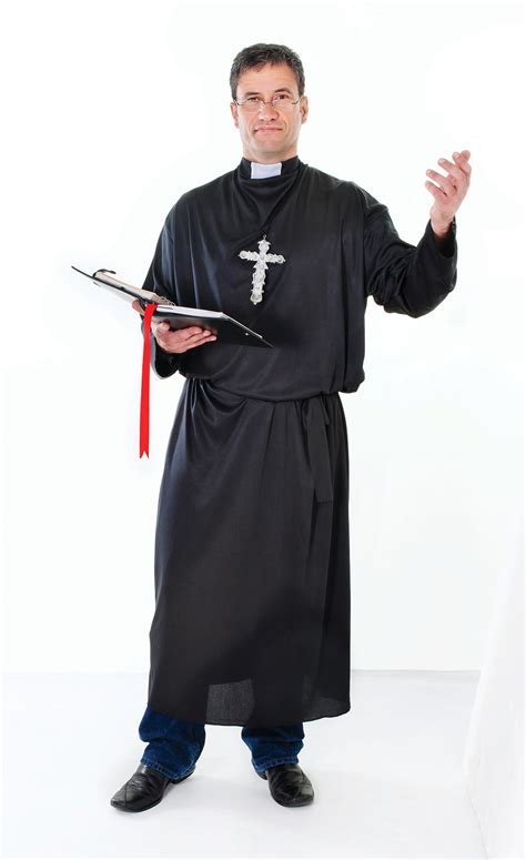 Mens Priest Costume Bishop Father Friar Religious Fancy Dress Outfit Ebay