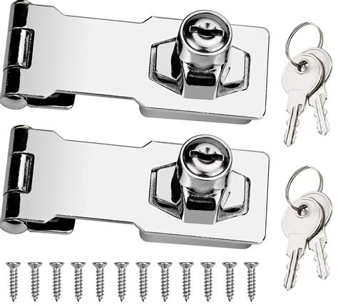 Buy Bofus 2 Packs Keyed Hasp Locks Twist Knob Keyed Locking Hasp For