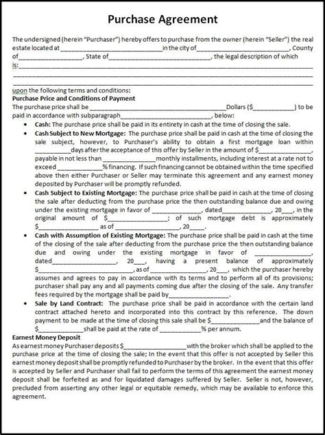 Free Purchase Agreement Template Free Word Templates Purchase