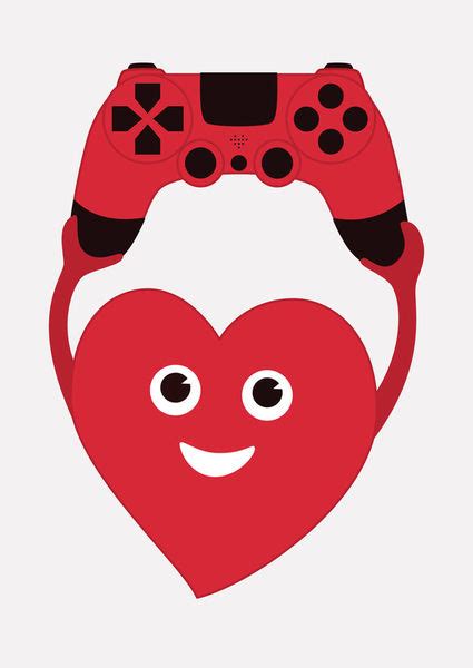 Cute Gamer Heart Graphicillustration Art Prints And Posters By