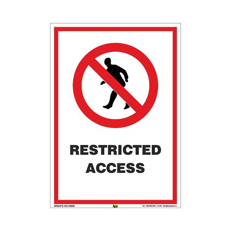 Mr Safe Restricted Access Sign Pvc Sticker A4 825 Inch X 117 Inch