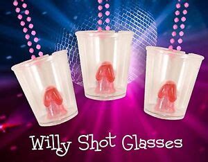20 Hen Party Do Willy Shot Glasses 84cm Pink Necklace Accessory Hen