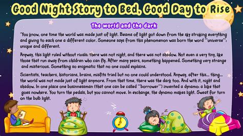 Bedtime stories for kids and some of them are funny as well, to perk up the mood of juniors, before going to sleep. Bedtime Stories for Kids: Good Night Short Stories