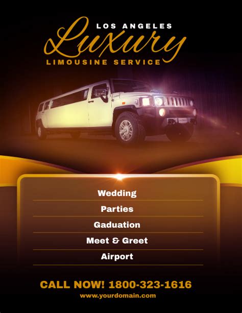 Luxury Limousine Service Flyer Poster Template模板 Postermywall