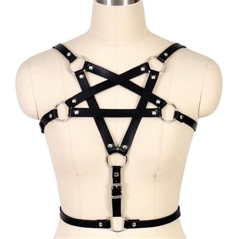 darkness pentagram harness in 2020 leg harness leather lace leather harness