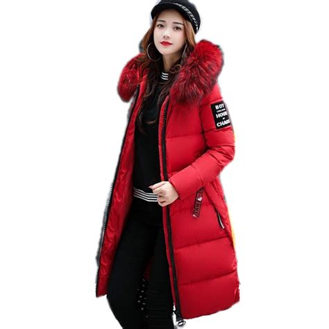 new 2018 fashion warm winter jacket women hooded large fur collar down cotton jacket slim warm