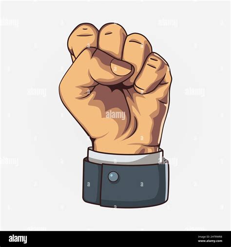 Clenched Fist Held High In Protest Vector Illustration Hand