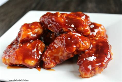 Serve them with the blue cheese sauce and celery sticks. Honey BBQ Baked Boneless Wings - Love to be in the Kitchen