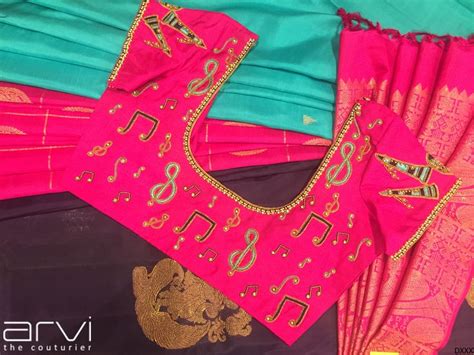 Custom Tailored Aari Work Blouse By Arvi The Couturier Maggam Work