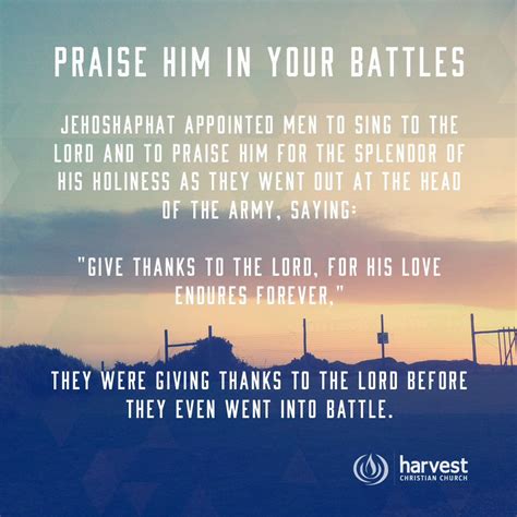 Praise Him In Your Battles Jehoshaphat Appointed Men To Sing To The