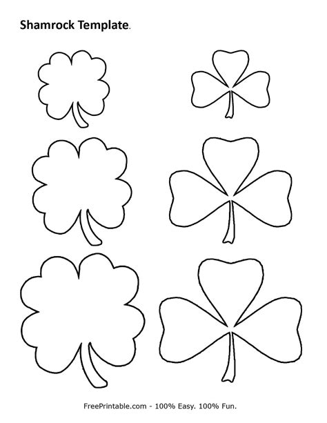 Open any of the printable files above by clicking the image or the link below the image. Customize Your Free Printable Shamrock Template | Shamrock ...