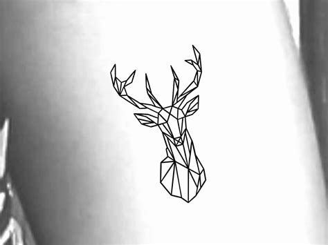 Geometric Deer Temporary Tattoo Etsy
