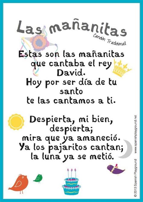Happy Birthday Song In Spanish Free Printable Lyrics Spanish