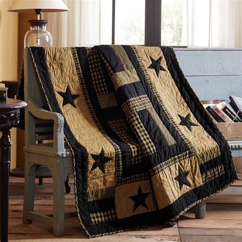 Patchwork Star Throw Quilted Throw Primitive Country Throw Throw