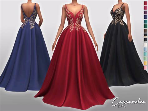 Ball Gown Sims 4 Cc Custom Content Clothing Dress Ts4