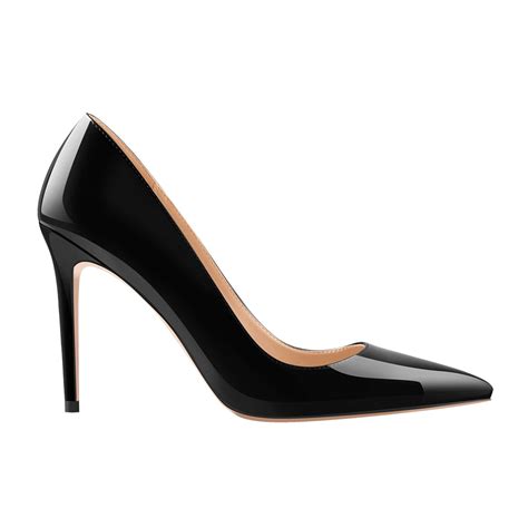 10cm black pointed toe high heels slip on stiletto pumps onlymaker