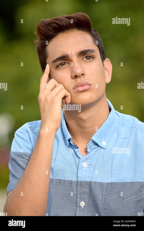 Thoughtful Good Looking Teenage Boy Stock Photo Alamy