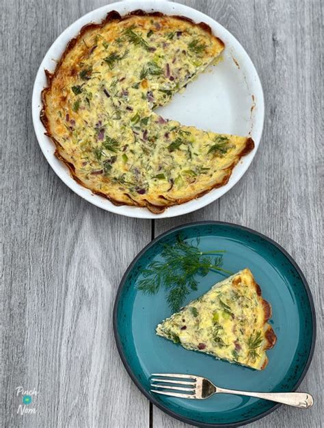 Herby Quiche With A Potato Crust Pinch Of Nom