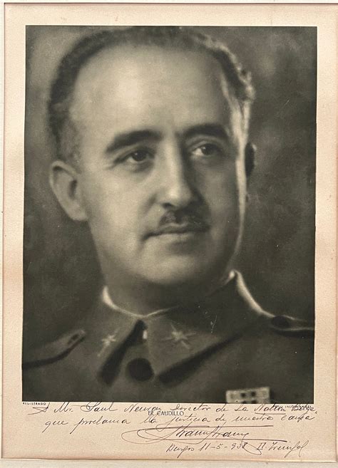 Francisco Franco 1892 1975 Autographed Photograph Signed ‘francisco
