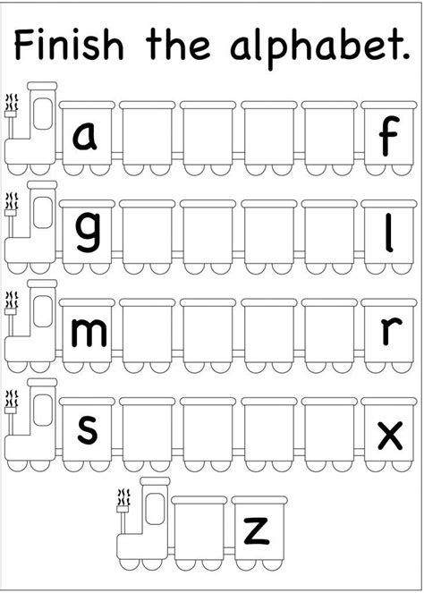 Finish The Alphabet Printable Sheet Alphabet Worksheets Free