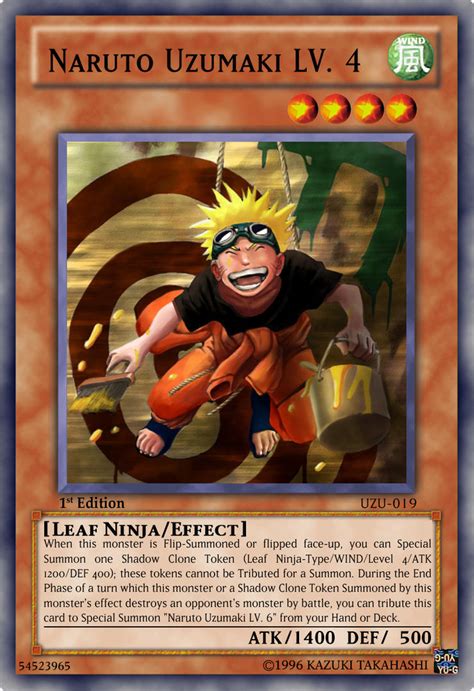 Yu Gi Oh Card Naruto Uzumaki Lv 4 By The Really Cool Guy On Deviantart