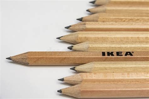 Close Up Ikea Pencils On White Background Editorial Stock Photo