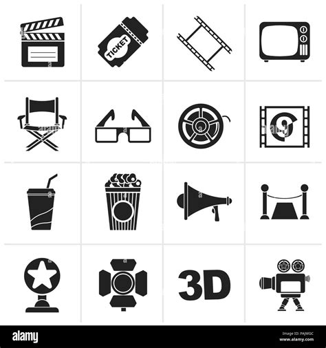Black Cinema And Movie Icons Vector Icon Set Stock Vector Image And Art