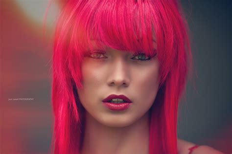 Wallpaper Face Women Redhead Model Portrait Dyed Hair Long Hair Black Hair Fashion