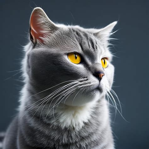 Premium Ai Image Portrait Of A Surprised Cat Scottish Straight
