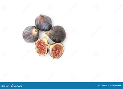 Fresh Figs Food Photo View From Above Copy Space Isolated On White